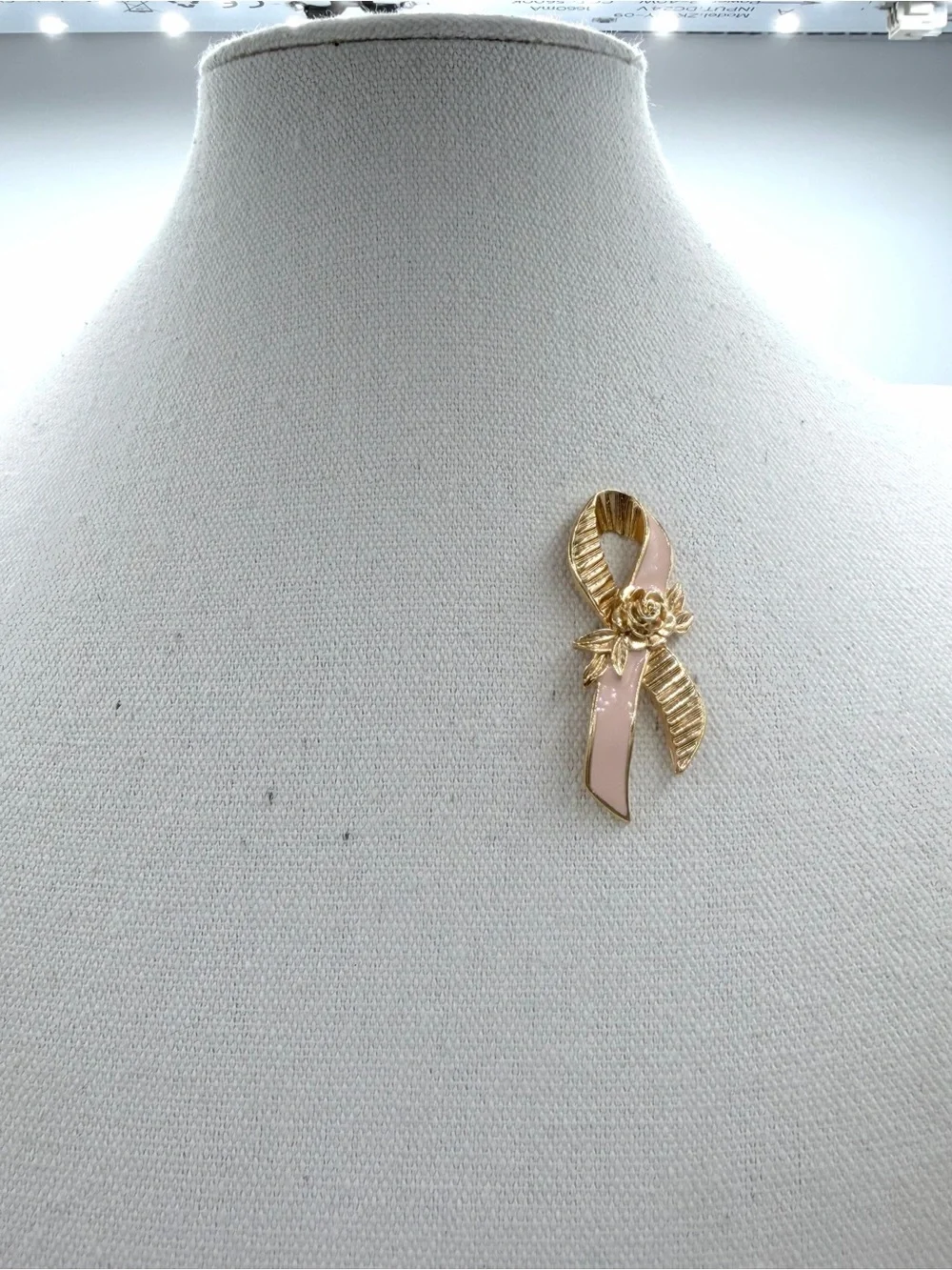 Avon Pink Ribbon Breast Cancer Awareness Pin Brooch Woman’s Jewelry Rose Gold